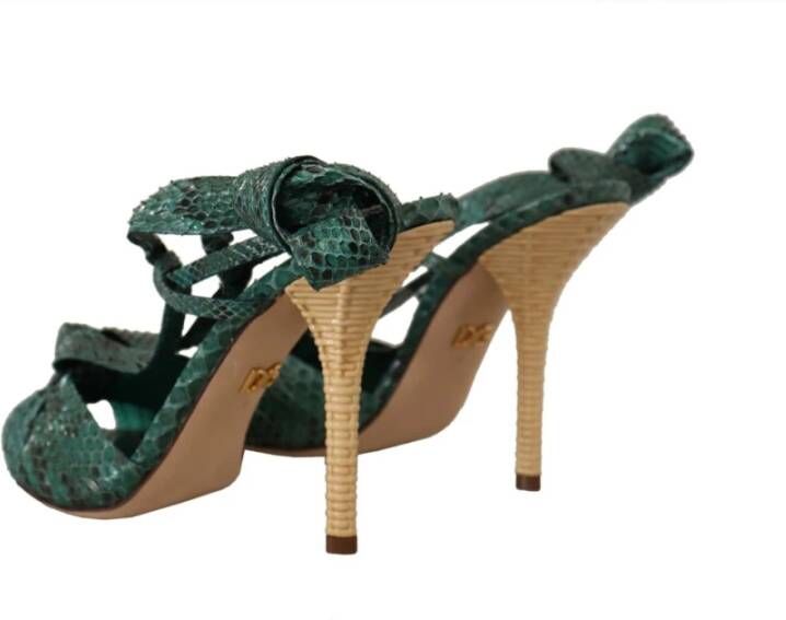 Dolce & Gabbana Smaragd Exotische Hak Sandalen Green Dames