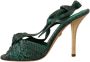 Dolce & Gabbana Emerald Exotic Leather Heels Sandals Shoes Groen Dames - Thumbnail 5