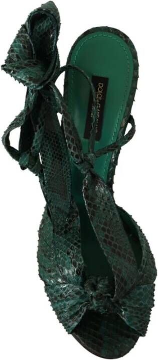Dolce & Gabbana Smaragd Exotische Hak Sandalen Green Dames