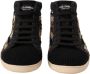 Dolce & Gabbana Beige Brown Wool Cotton High Top Sneakers Beige Heren - Thumbnail 4