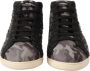 Dolce & Gabbana Grijze Zwarte Wol Katoenen High Top Sneakers Black Dames - Thumbnail 7