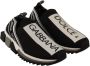 Dolce & Gabbana Black White Sorrento Sport Stretch Sneakers Zwart Heren - Thumbnail 7
