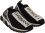 Dolce & Gabbana Black White Sorrento Sport Stretch Sneakers Zwart - Thumbnail 37