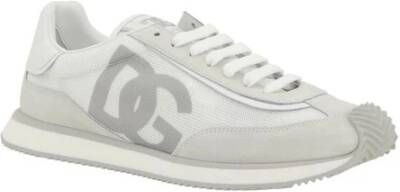 Dolce & Gabbana Sneakers met Suède Details en Verlengde Neus White Heren