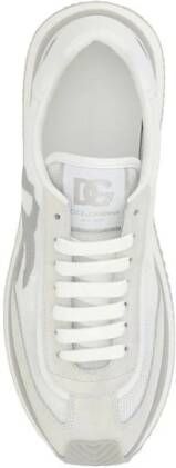Dolce & Gabbana Sneakers met Suède Details en Verlengde Neus White Heren