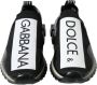 Dolce & Gabbana Black White Sorrento Sport Stretch Sneakers Zwart - Thumbnail 21