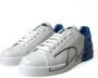 Dolce & Gabbana Leren Lage Sneakers Wit Blauw - Thumbnail 10