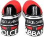 Dolce & Gabbana Rode Witte Platte Sneakers Loafers Schoenen Rode Witte Platte Sneakers Loafers Red - Thumbnail 4