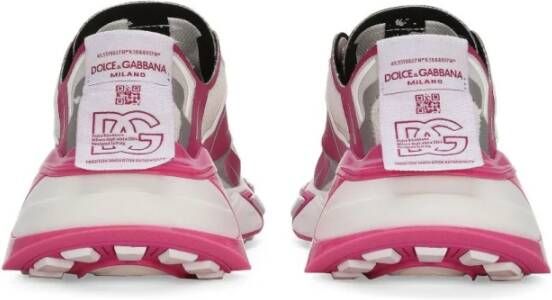 Dolce & Gabbana Fuchsia Sneakers met Contrasterende Details Roze Dames