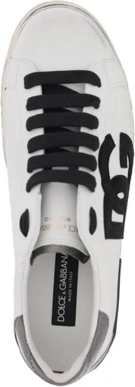 Dolce & Gabbana Sneakers van gebruikt-effect nappaleer White Heren