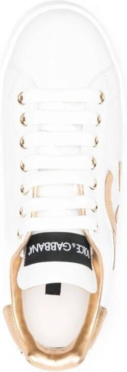 Dolce & Gabbana Klassieke Wit Goud Sneaker White Dames