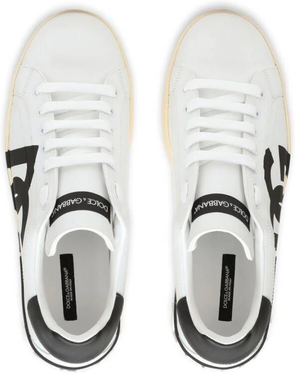 Dolce & Gabbana Portofino sneakers met logo-print White Heren