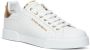 Dolce & Gabbana Witte leren sneakers met gouden en witte logo-applicaties - Thumbnail 10