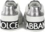 Dolce & Gabbana Witte Portofino Sneakers met Contrasterend Detail Witte lage sneakers met zilveren gelamineerde hiel White Dames - Thumbnail 12