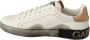 Dolce & Gabbana White Gold Leather Low Top Sneakers Wit Heren - Thumbnail 6
