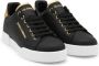 Dolce & Gabbana Portofino Sneakers van Zwart Leer met Logo Parel Black Dames - Thumbnail 10