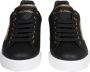 Dolce & Gabbana Portofino Sneakers van Zwart Leer met Logo Parel Black Dames - Thumbnail 13