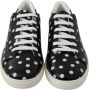 Dolce & Gabbana Black Leather Polka Dots Sneakers Shoes Zwart Dames - Thumbnail 6