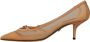 Dolce & Gabbana Stijlvolle Beige Mesh Pumps met Zilveren Kettingen Beige Dames - Thumbnail 5