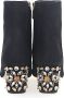 Dolce & Gabbana Zwarte Enkelboots met Versierde Hak - Thumbnail 2