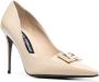 Dolce & Gabbana Beige Logo Décolleté Hoge Hakken Beige Dames - Thumbnail 2