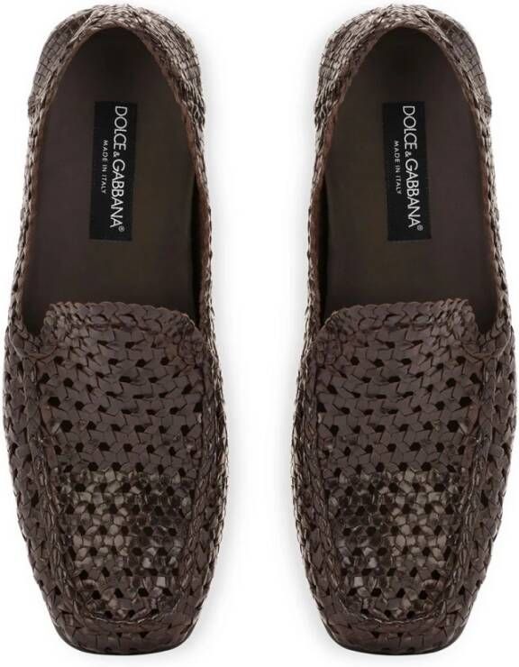 Dolce & Gabbana Stijlvolle Loafers voor Mannen Brown Heren