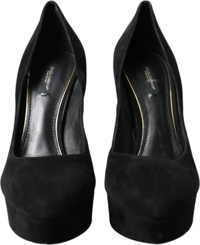 Dolce & Gabbana Stijlvolle Suede Platform Hakpumps Black Dames