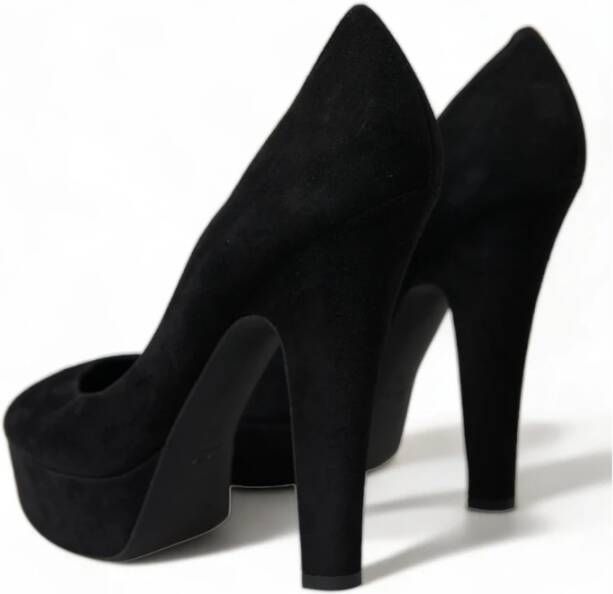 Dolce & Gabbana Stijlvolle Suede Platform Hakpumps Black Dames