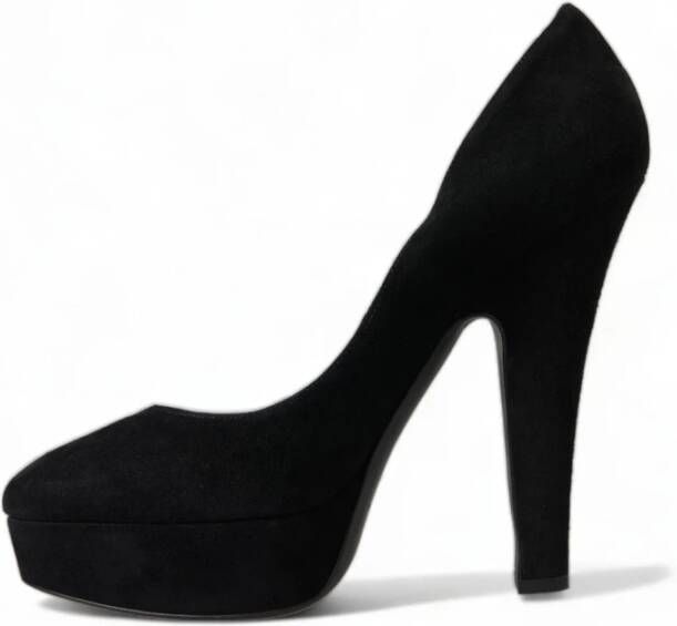 Dolce & Gabbana Stijlvolle Suede Platform Hakpumps Black Dames