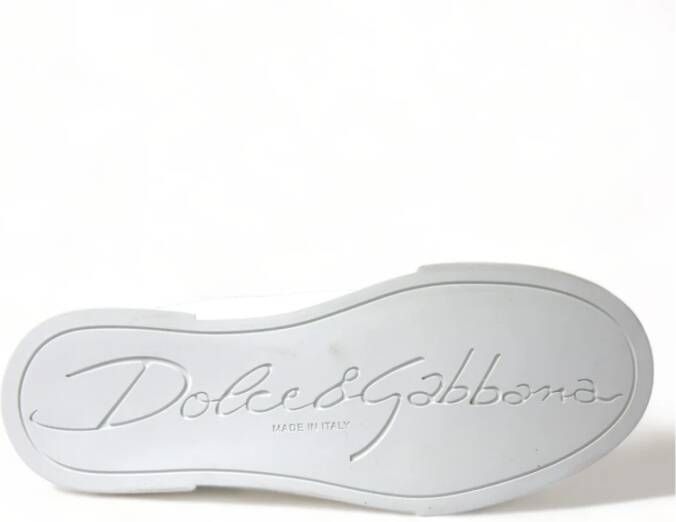 Dolce & Gabbana Stijlvolle Witte Portofino Leren Sneakers White Dames