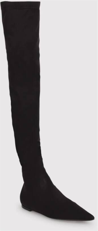 Dolce & Gabbana Stretch Jersey Over-de-knie Laarzen Black Dames