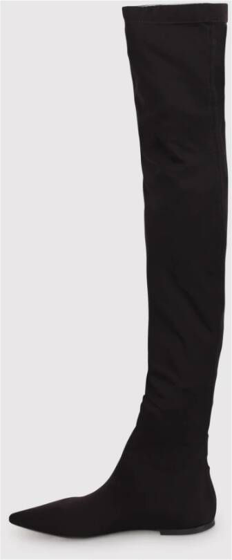 Dolce & Gabbana Stretch Jersey Over-de-knie Laarzen Black Dames