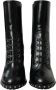 Dolce & Gabbana Studded Leren Veterschoenen Enkellaarzen Black Dames - Thumbnail 10