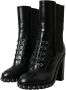 Dolce & Gabbana Studded Leren Veterschoenen Enkellaarzen Black Dames - Thumbnail 11