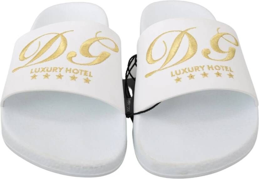 Dolce & Gabbana Teenslippers Sliders Wit Dames