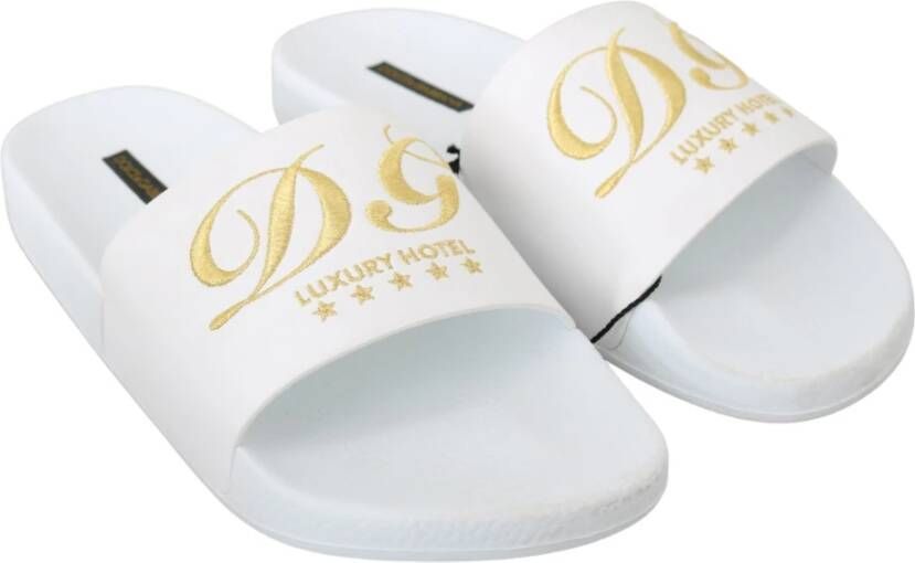 Dolce & Gabbana Teenslippers Sliders Wit Dames