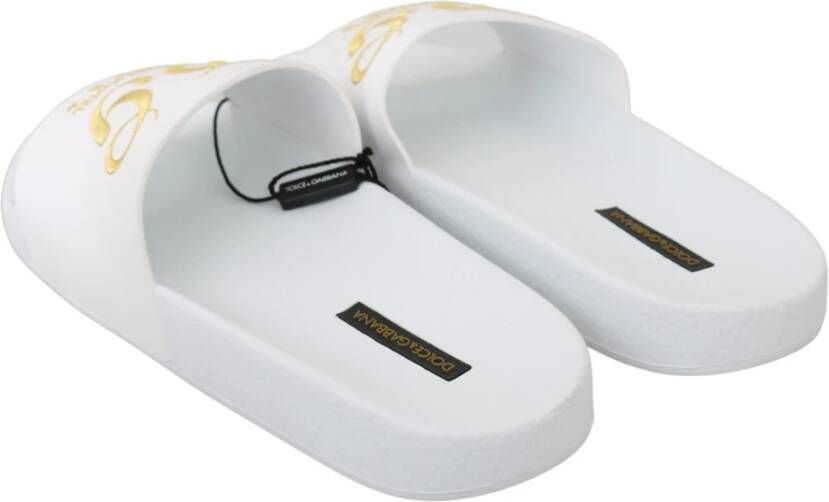 Dolce & Gabbana Teenslippers Sliders Wit Dames