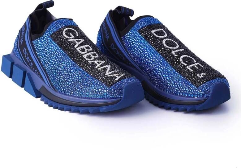 Dolce & Gabbana Termostrass Sneakers voor vrouwen Blue Dames