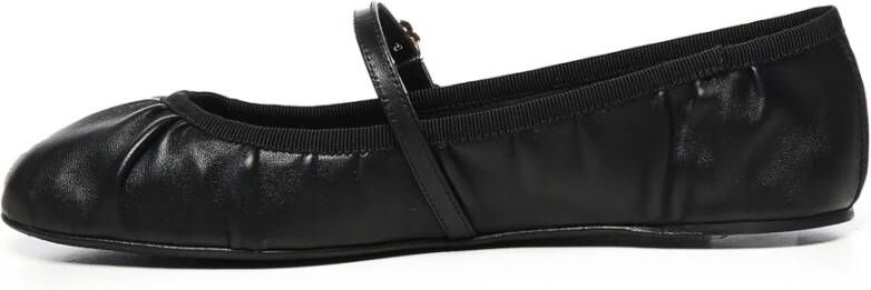 Dolce & Gabbana Zwarte platte schoenen Agnello stijl