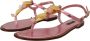 Dolce & Gabbana Roze Versierde Slides Platte Sandalen Pink Dames - Thumbnail 3