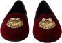 Dolce & Gabbana Velvet Loafers met Gouden Hart Red Dames - Thumbnail 14