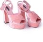 Dolce & Gabbana Velvet Platform Sandalen Pink Dames - Thumbnail 2