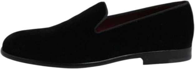 Dolce & Gabbana Velvet Slip-On Formele Loafers Leren Zool