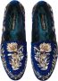 Dolce & Gabbana Versierde fluwelen loafers Blue Heren - Thumbnail 5