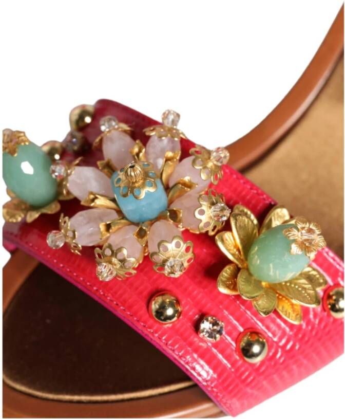 Dolce & Gabbana Versierde Keira Sandalen met Gesp Sluiting