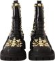 Dolce & Gabbana Versierde Leren Gevechtslaarzen met Borduurwerk Black Dames - Thumbnail 2