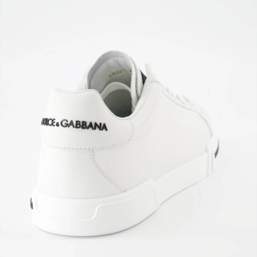 Dolce & Gabbana Vetersluiting Leren Sneakers White Heren