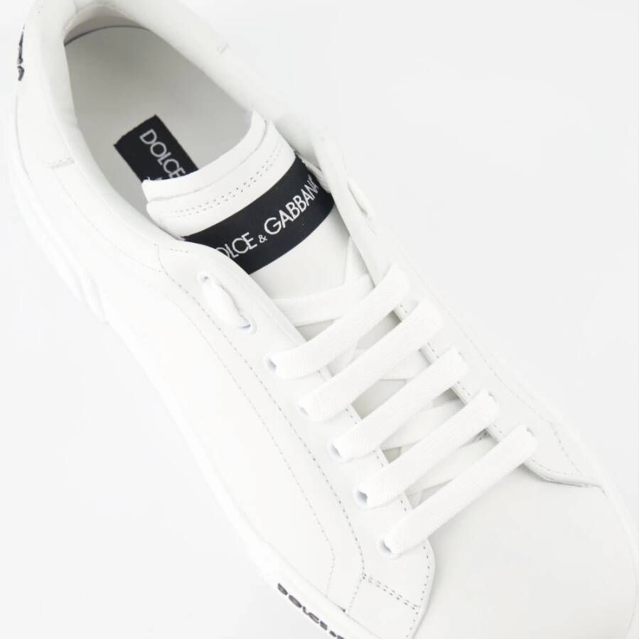 Dolce & Gabbana Vetersluiting Leren Sneakers White Heren