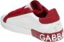 Dolce & Gabbana Vintage Lage Kalfsleren Sneakers in Wit en Rood White Heren - Thumbnail 4