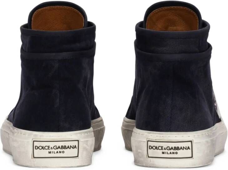 Dolce & Gabbana Vintage Mid Top Sneakers Blue Heren